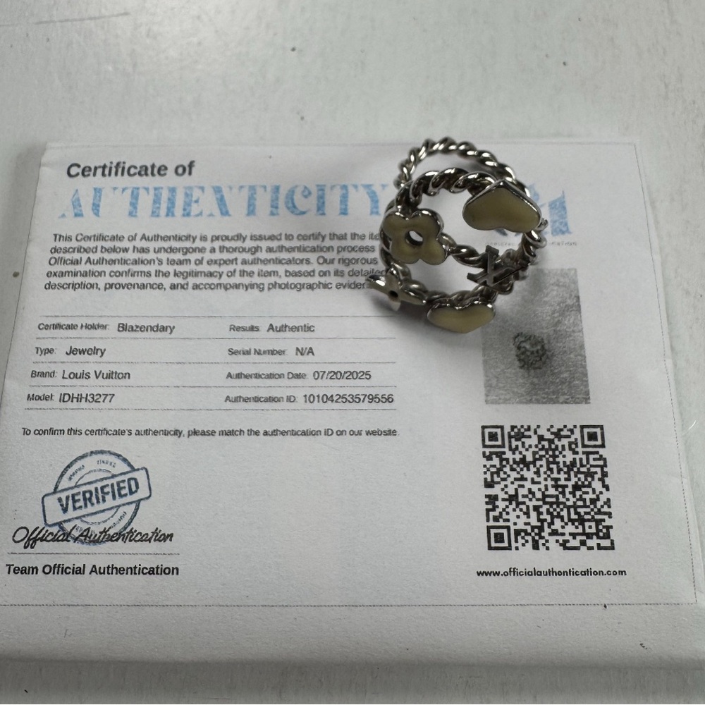 Louis Vuitton Berg Sweet White Silver ring